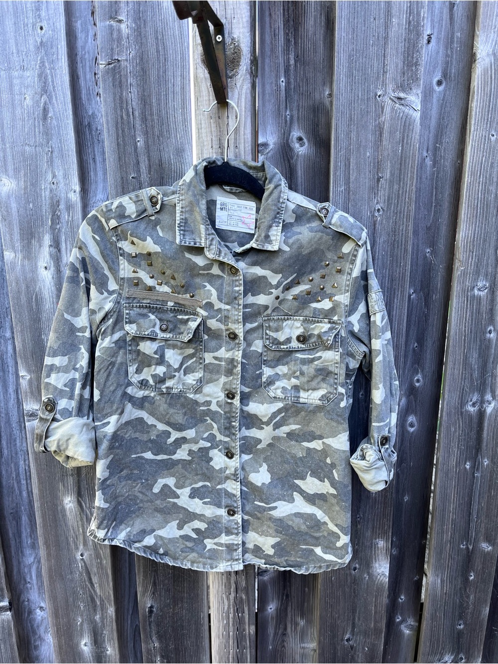 Garage Camo Jacket/Shirt With Studs Size XS